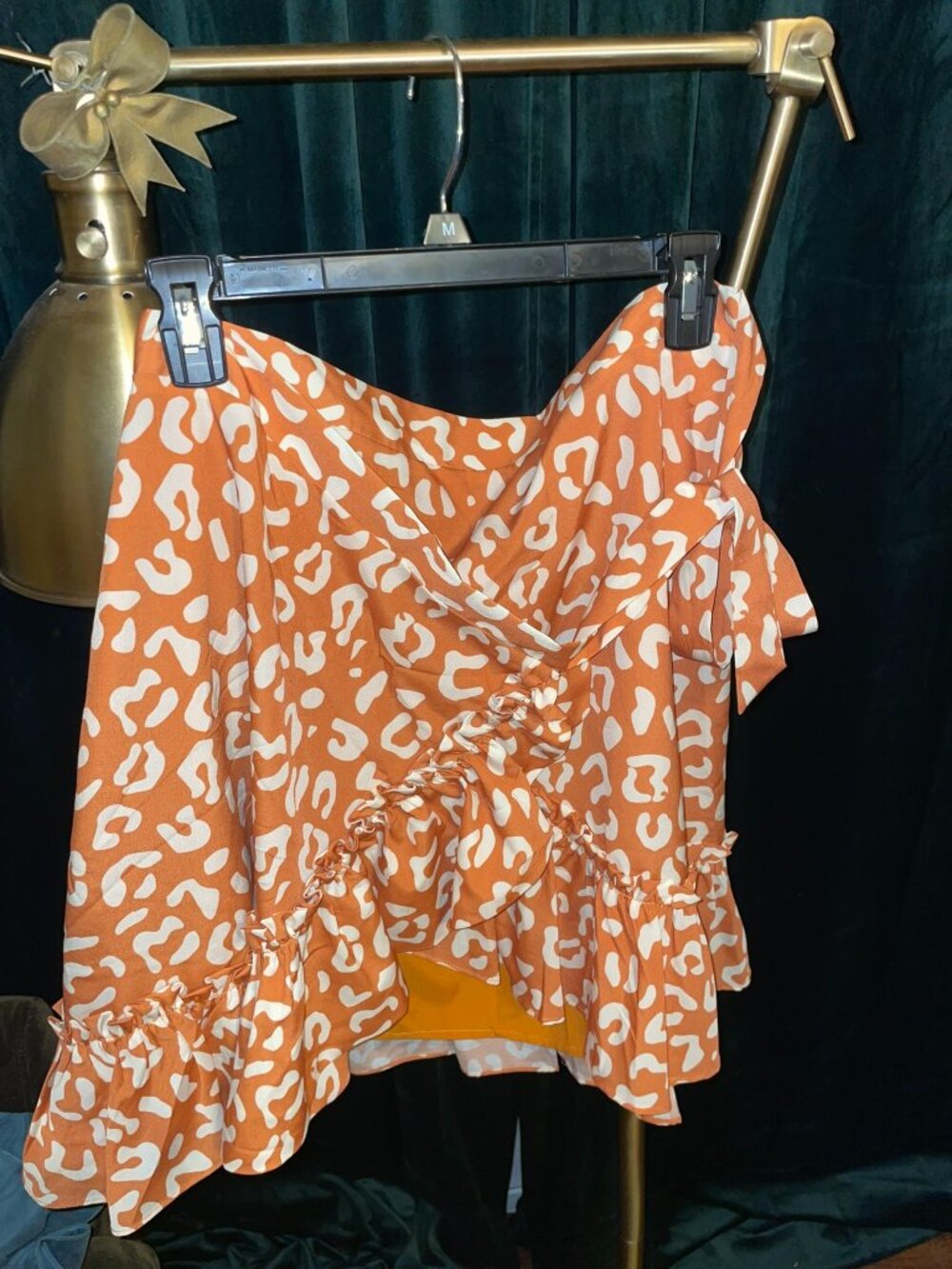 Hutch Orange & White wrap skirt